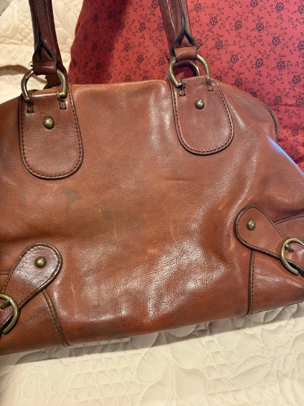 Banana Republic leather bowling-style bag or satchel